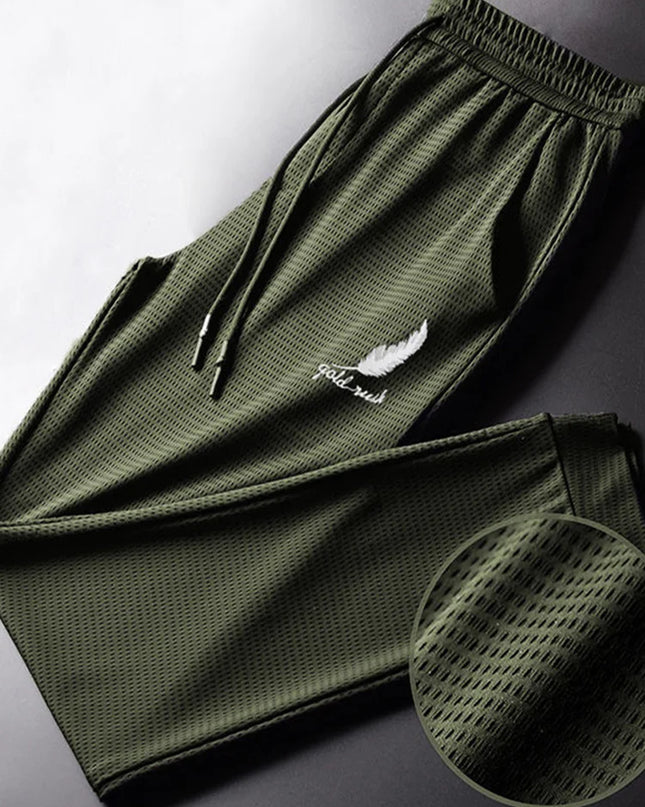 Men Fashion Quick Dry Pants Lightweight Hiking Jogging Running Trousers Breathable Workout Gym Ankle Tied Athletic Pants