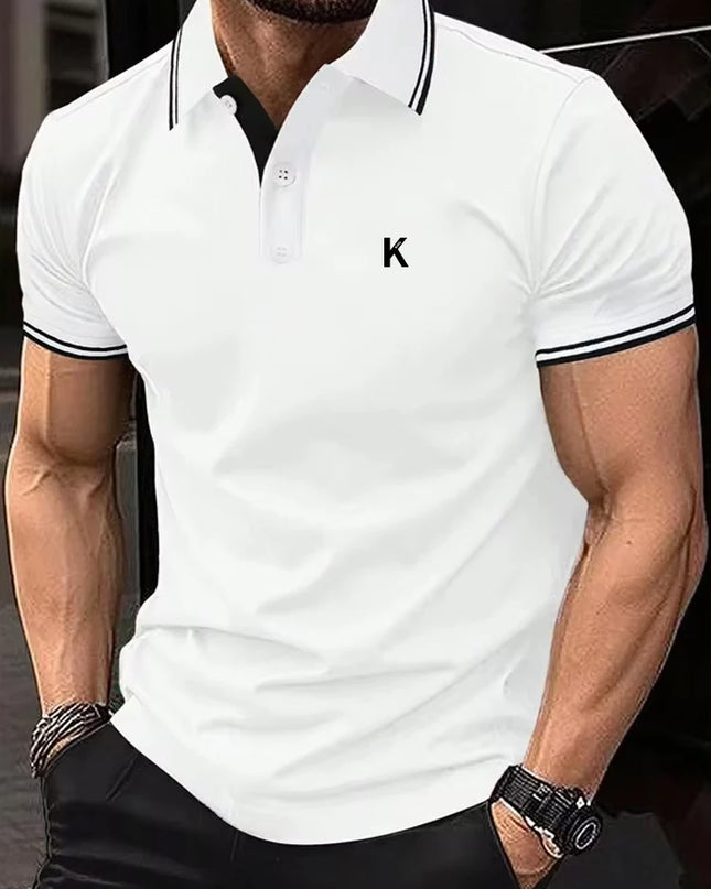 Men's Polo Sweater Golf Shirt Daily Wear Shirt Short Sleeves Stylish Vintage Style Striped Summer Regular Fit Polo Sweater
