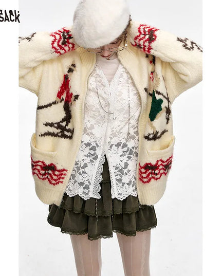 ELFSACK 2024 Winter New Arrivals White lace semi transparent chiffon shirt for women, layered top