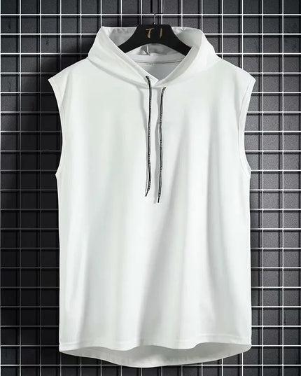 Solid Color 2023 Brand New Men's Tank Tops Vest Sleeveless Tees For Male Hooded Man Vests Tops Hip Hop Men Tank Top T shirt