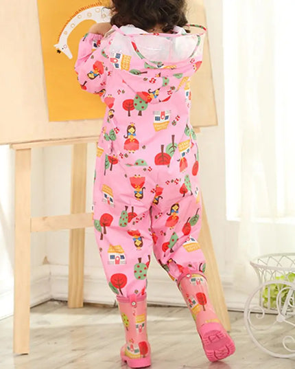 Kids Raincoat Waterproof Rain Poncho Cartoon Dinosaur Children School Student Jumpsuit Rainsuit Boys And Girls Travel Rainwear