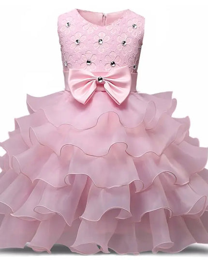 0-8 Yrs Flower Girls Dress Wedding Birthday Dress First Communion Dresses for Girls Baby Girl Baptism Dress Tutu Party Vestidos