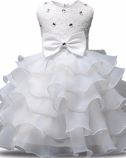 0-8 Yrs Flower Girls Dress Wedding Birthday Dress First Communion Dresses for Girls Baby Girl Baptism Dress Tutu Party Vestidos