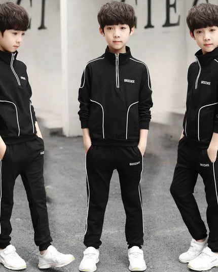 Spring Autumn Teenager Boys Clothing Sets Child Fashion Letter Sweatshirt + Pants 2Pcs Kids Tracksuit 4 5 6 7 8 9 10 11 12 Years