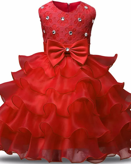 0-8 Yrs Flower Girls Dress Wedding Birthday Dress First Communion Dresses for Girls Baby Girl Baptism Dress Tutu Party Vestidos