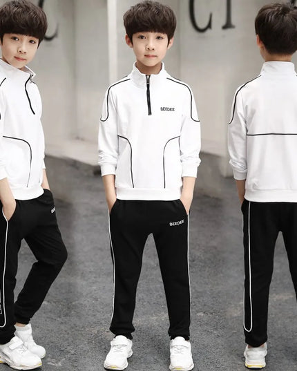 Spring Autumn Teenager Boys Clothing Sets Child Fashion Letter Sweatshirt + Pants 2Pcs Kids Tracksuit 4 5 6 7 8 9 10 11 12 Years