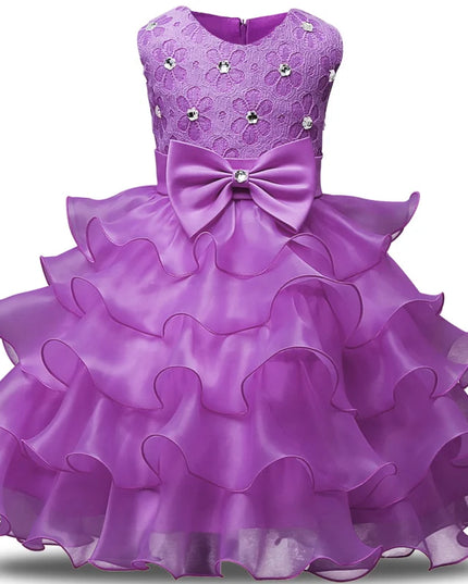 0-8 Yrs Flower Girls Dress Wedding Birthday Dress First Communion Dresses for Girls Baby Girl Baptism Dress Tutu Party Vestidos