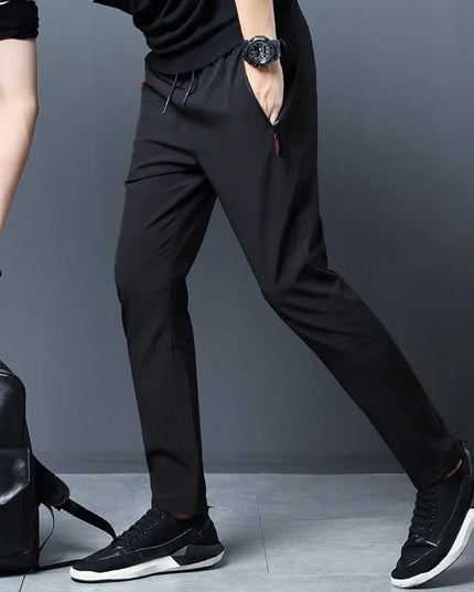 Men's Casual Pants Stretch Slim Fit Elastic Waist Jogger Korean Classic Blue Black Gray Male Brand Trousers Plus Size