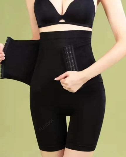 Flarixa High Waist Waist Trainer Panties Women Body Shaper Tummy Slimming Underwear Boxer Hips Lift Shorts Breasted Shapewear