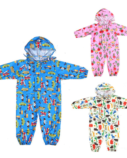 Kids Raincoat Waterproof Rain Poncho Cartoon Dinosaur Children School Student Jumpsuit Rainsuit Boys And Girls Travel Rainwear
