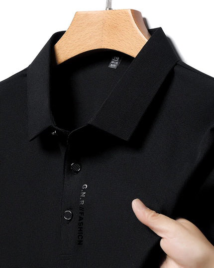 2024 Summer New Men's Business Casual Solid Color Short Sleeved POLO Shirt Comfortable and Cool Fashion T-shirt