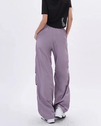 Xpqbb Y2K Parachute Pants Women Harajuku Streetwear Wide Leg Baggy Sweatpants Female Vintage Hip Hop Joggers Cargo Trousers