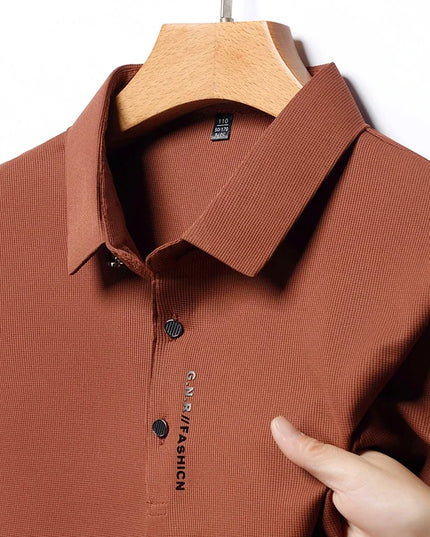 2024 Summer New Men's Business Casual Solid Color Short Sleeved POLO Shirt Comfortable and Cool Fashion T-shirt