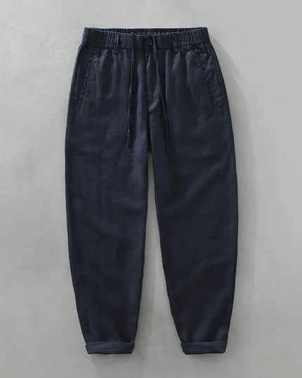Summer New 100% Linen Casual Pants Men Clothing Thin Straight Breathable Oversize Men Trousers C1606