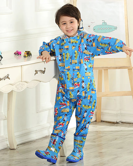 Kids Raincoat Waterproof Rain Poncho Cartoon Dinosaur Children School Student Jumpsuit Rainsuit Boys And Girls Travel Rainwear