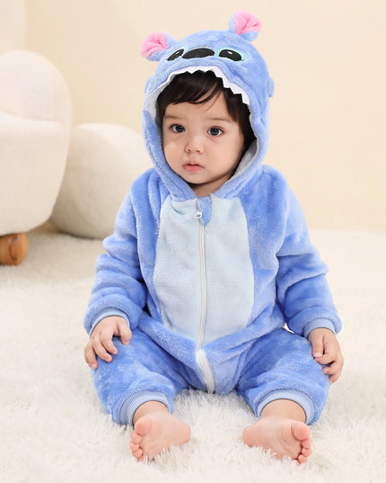 Baby Kigurumi Stitch Cartoon Romper – Animal Jumpsuit for Infants & Toddlers, Cosplay Bodysuit Pyjamas, Christmas Costume