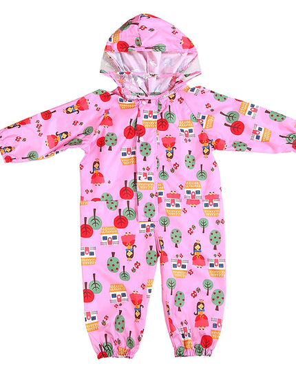 Kids Raincoat Waterproof Rain Poncho Cartoon Dinosaur Children School Student Jumpsuit Rainsuit Boys And Girls Travel Rainwear