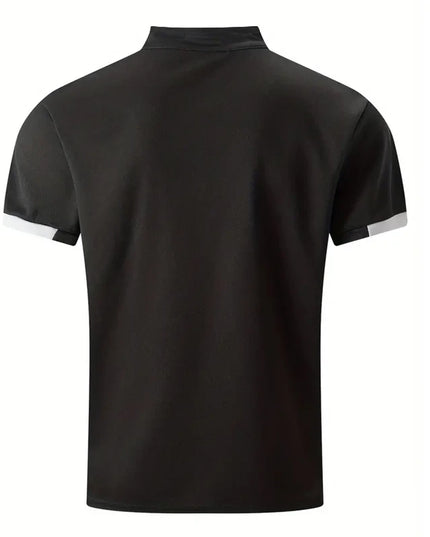 Spring Summer Men Casual Short Sleeve Stand Collar Polo T Shirt Men Sport Golf Polo Shirt Letter Print Slim Fit Polo Tops