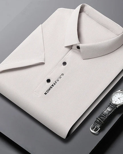 2024 Summer New Men's Business Casual Solid Color Short Sleeved POLO Shirt Comfortable and Cool Fashion T-shirt