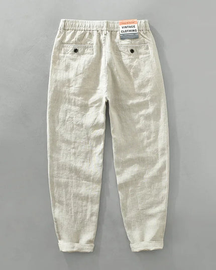Summer New 100% Linen Casual Pants Men Clothing Thin Straight Breathable Oversize Men Trousers C1606