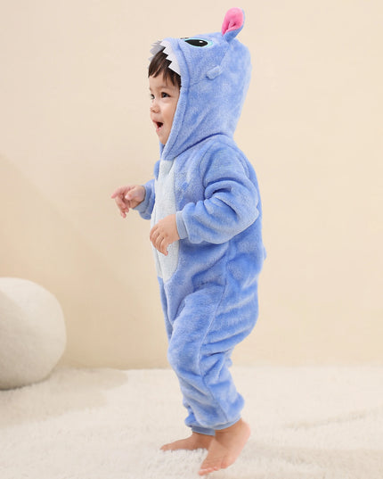 Baby Kigurumi Stitch Cartoon Romper – Animal Jumpsuit for Infants & Toddlers, Cosplay Bodysuit Pyjamas, Christmas Costume