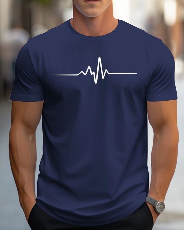 Men's 100% cotton summer loose size Creative Graphic printed slim fit casual sports round neck short sleeved T-shirt top