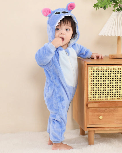 Baby Kigurumi Stitch Cartoon Romper – Animal Jumpsuit for Infants & Toddlers, Cosplay Bodysuit Pyjamas, Christmas Costume