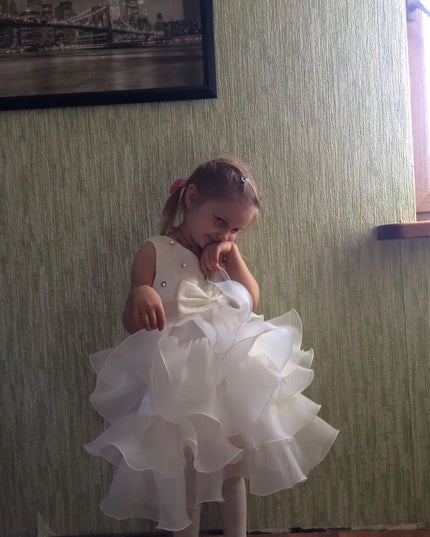 0-8 Yrs Flower Girls Dress Wedding Birthday Dress First Communion Dresses for Girls Baby Girl Baptism Dress Tutu Party Vestidos