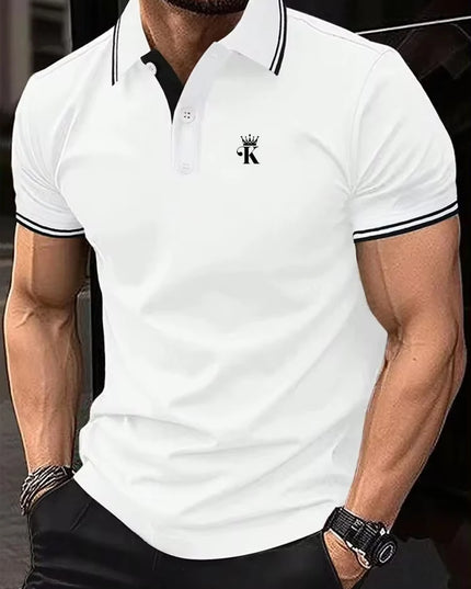 Men's Polo Shirt Golf Shirt Outdoor Casual Polo Collar Classic Short Sleeve Basic Button Front Button-Down Summer Regular Fit