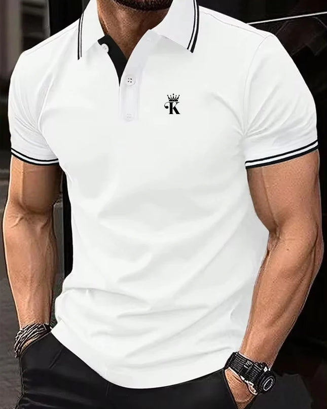 Men's Polo Shirt Golf Shirt Outdoor Casual Polo Collar Classic Short Sleeve Basic Button Front Button-Down Summer Regular Fit