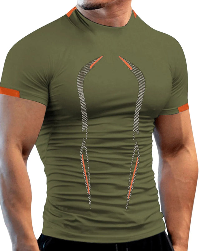 New Summer Gym Breathable T Shirt Men Quick Drying Jogging TShirt Men Training Tees Fitness Tops Running T-shirt