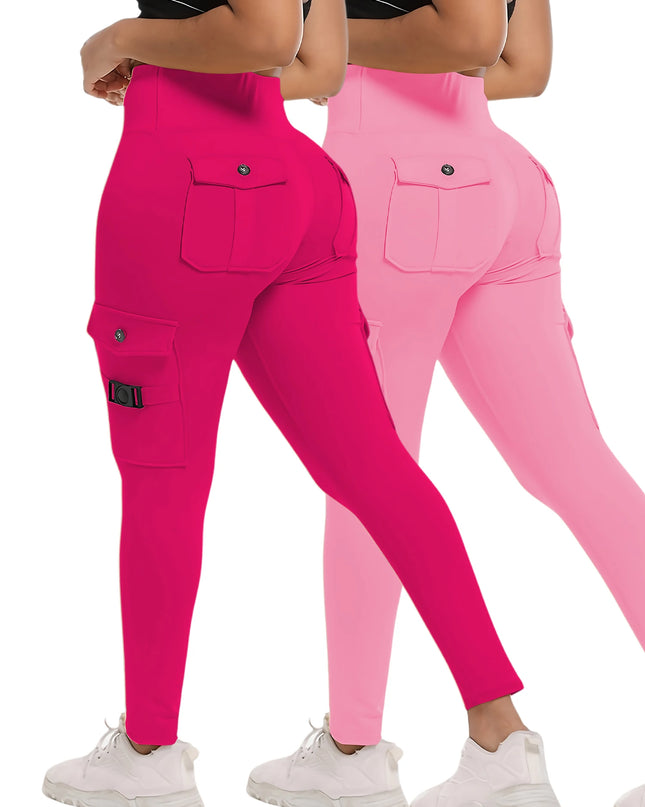 High Waist Stretch Yoga Pants Workout Tights for Women 2-pack Leggings Solid Slim Fit Fitness Female Sweatpants Quick Drying