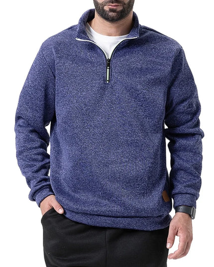 Men's Half Zipper Long Sleeved Sweatshirts Solid Color Stand Collar Pullovers Outdoor Solid Color Lightweight Streetwear