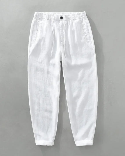 Summer New 100% Linen Casual Pants Men Clothing Thin Straight Breathable Oversize Men Trousers C1606