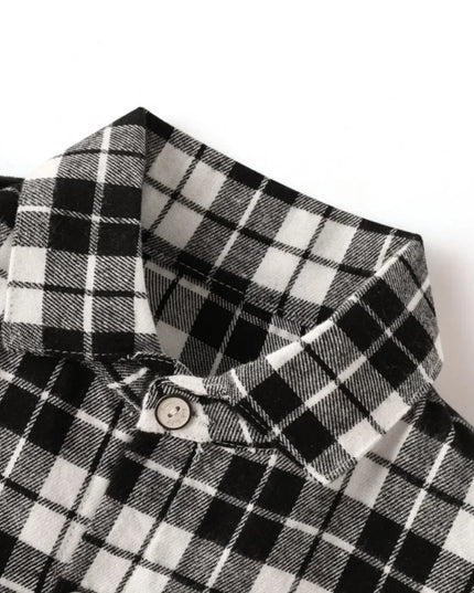 SPORLY Kids Shirt – Baby Spring Long Sleeve Cotton Plaid Button-Down Tops for Boys & Girls (2-5 Years)