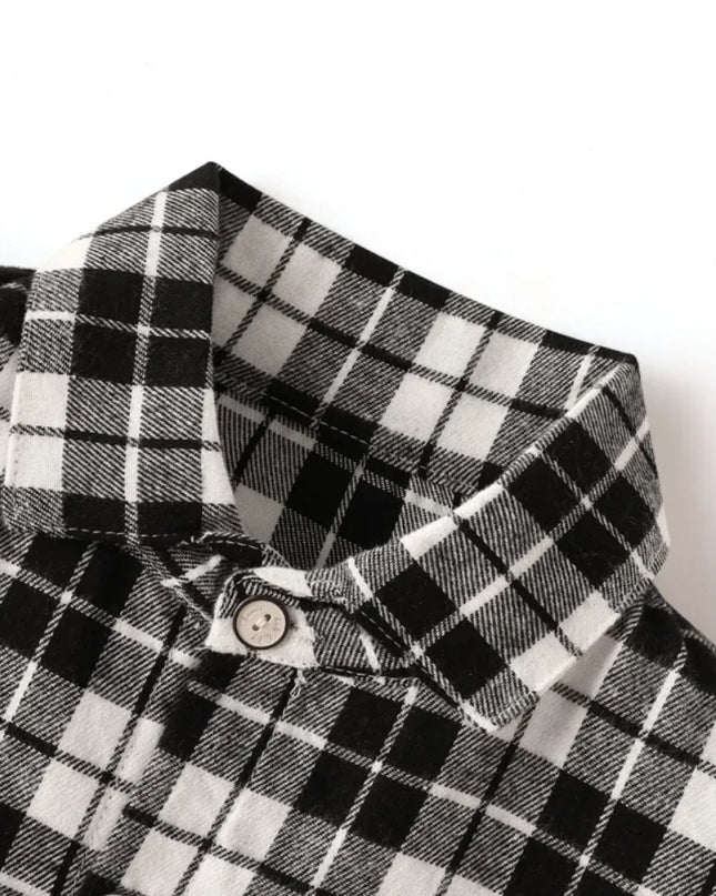 SPORLY Kids Shirt – Baby Spring Long Sleeve Cotton Plaid Button-Down Tops for Boys & Girls (2-5 Years)