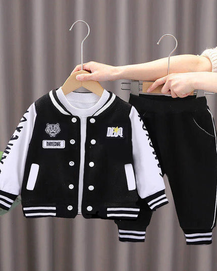 2023 New Kids Baseball Clothing Sets Boys Girls Casual Sports Suit Coat Pant 2Pcs Spring Autumn Thin Baby Tracksuit Outfits 1-4Y