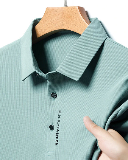 2024 Summer New Men's Business Casual Solid Color Short Sleeved POLO Shirt Comfortable and Cool Fashion T-shirt