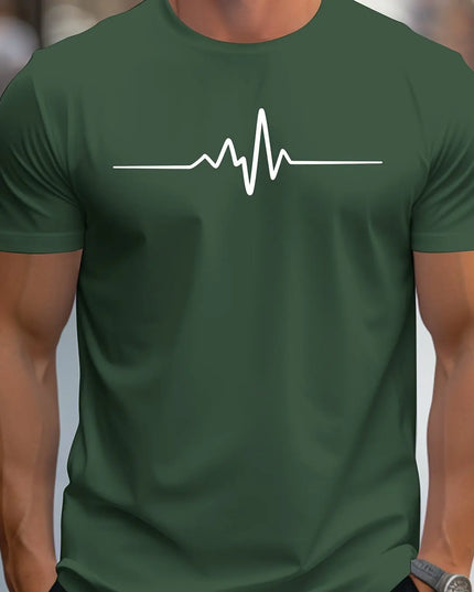 Men's 100% cotton summer loose size Creative Graphic printed slim fit casual sports round neck short sleeved T-shirt top