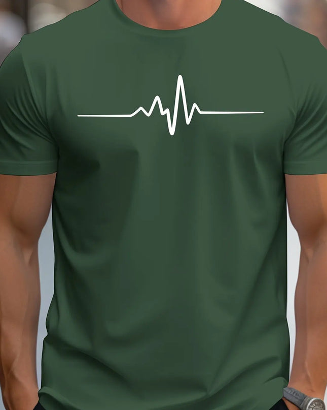 Men's 100% cotton summer loose size Creative Graphic printed slim fit casual sports round neck short sleeved T-shirt top