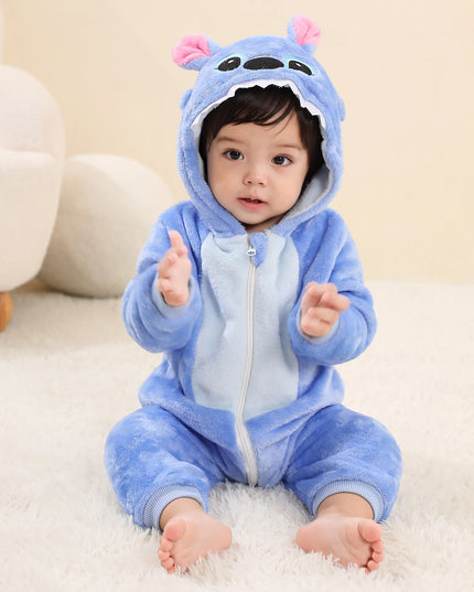 Baby Kigurumi Stitch Cartoon Romper – Animal Jumpsuit for Infants & Toddlers, Cosplay Bodysuit Pyjamas, Christmas Costume