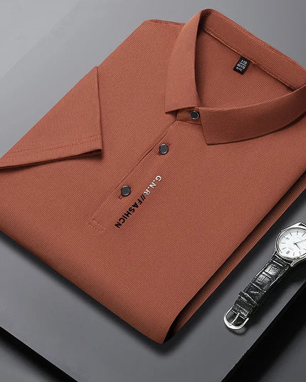 2024 Summer New Men's Business Casual Solid Color Short Sleeved POLO Shirt Comfortable and Cool Fashion T-shirt