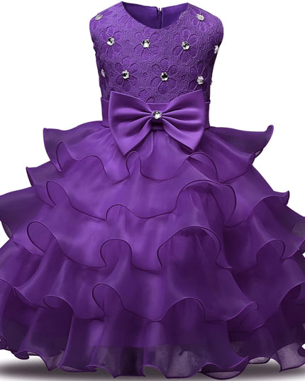 0-8 Yrs Flower Girls Dress Wedding Birthday Dress First Communion Dresses for Girls Baby Girl Baptism Dress Tutu Party Vestidos