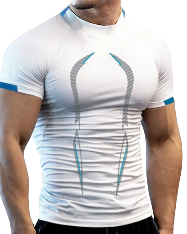 New Summer Gym Breathable T Shirt Men Quick Drying Jogging TShirt Men Training Tees Fitness Tops Running T-shirt