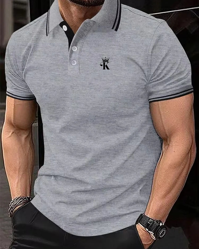 Men's Polo Shirt Golf Shirt Outdoor Casual Polo Collar Classic Short Sleeve Basic Button Front Button-Down Summer Regular Fit