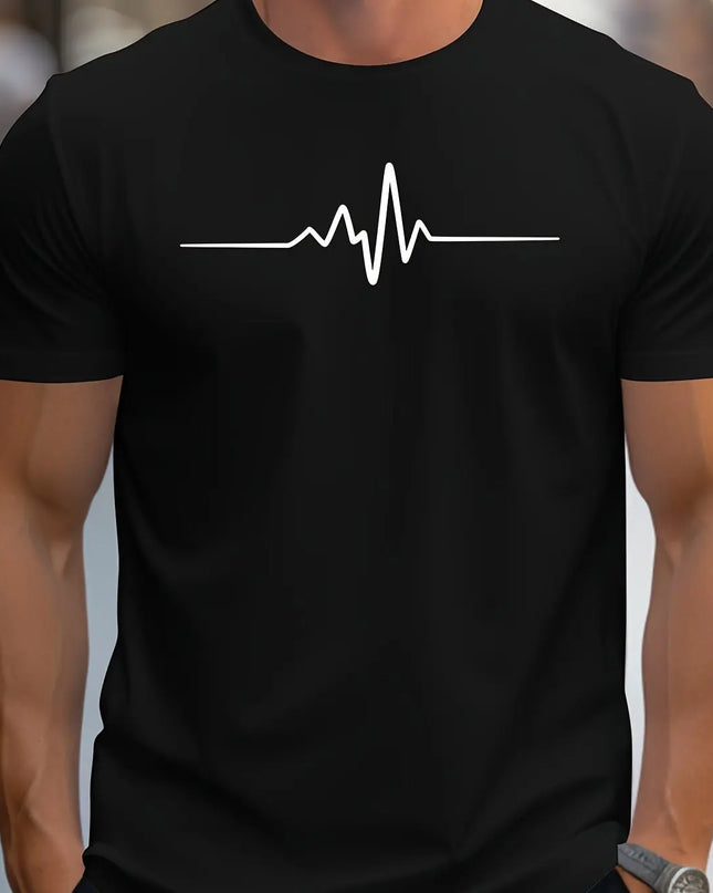 Men's 100% cotton summer loose size Creative Graphic printed slim fit casual sports round neck short sleeved T-shirt top