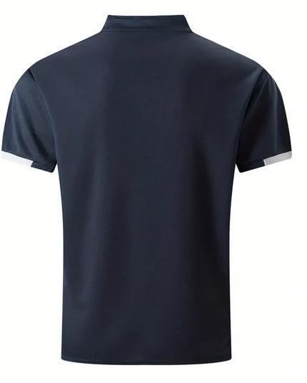 Spring Summer Men Casual Short Sleeve Stand Collar Polo T Shirt Men Sport Golf Polo Shirt Letter Print Slim Fit Polo Tops