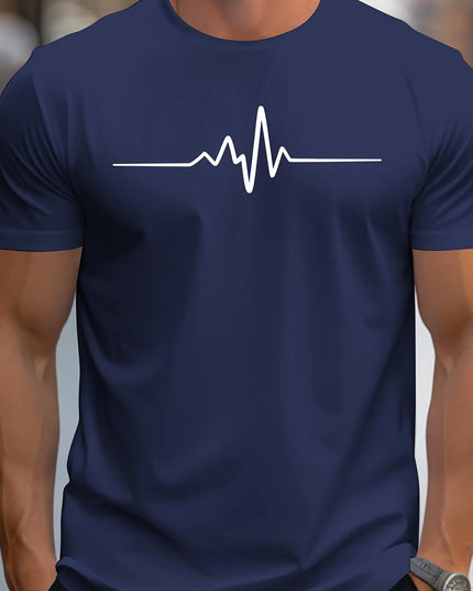 Men's 100% cotton summer loose size Creative Graphic printed slim fit casual sports round neck short sleeved T-shirt top