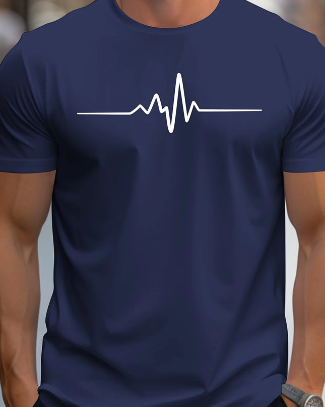 Men's 100% cotton summer loose size Creative Graphic printed slim fit casual sports round neck short sleeved T-shirt top