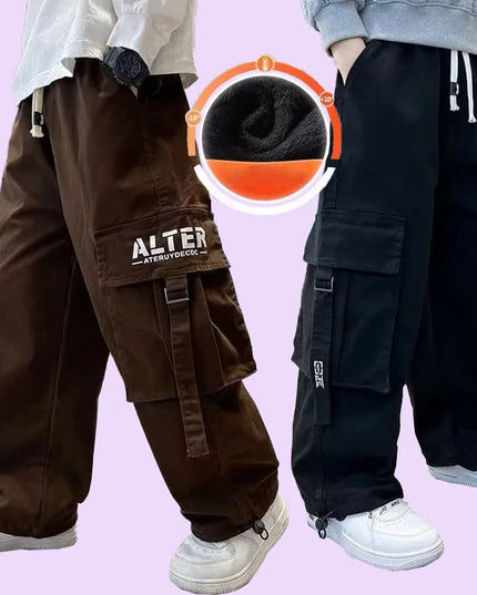 Children's Spring And Autumn Workwear Pants Fashionable And Handsome Boys' Autumn And Winter Clothing Trendy Pants Big Boys